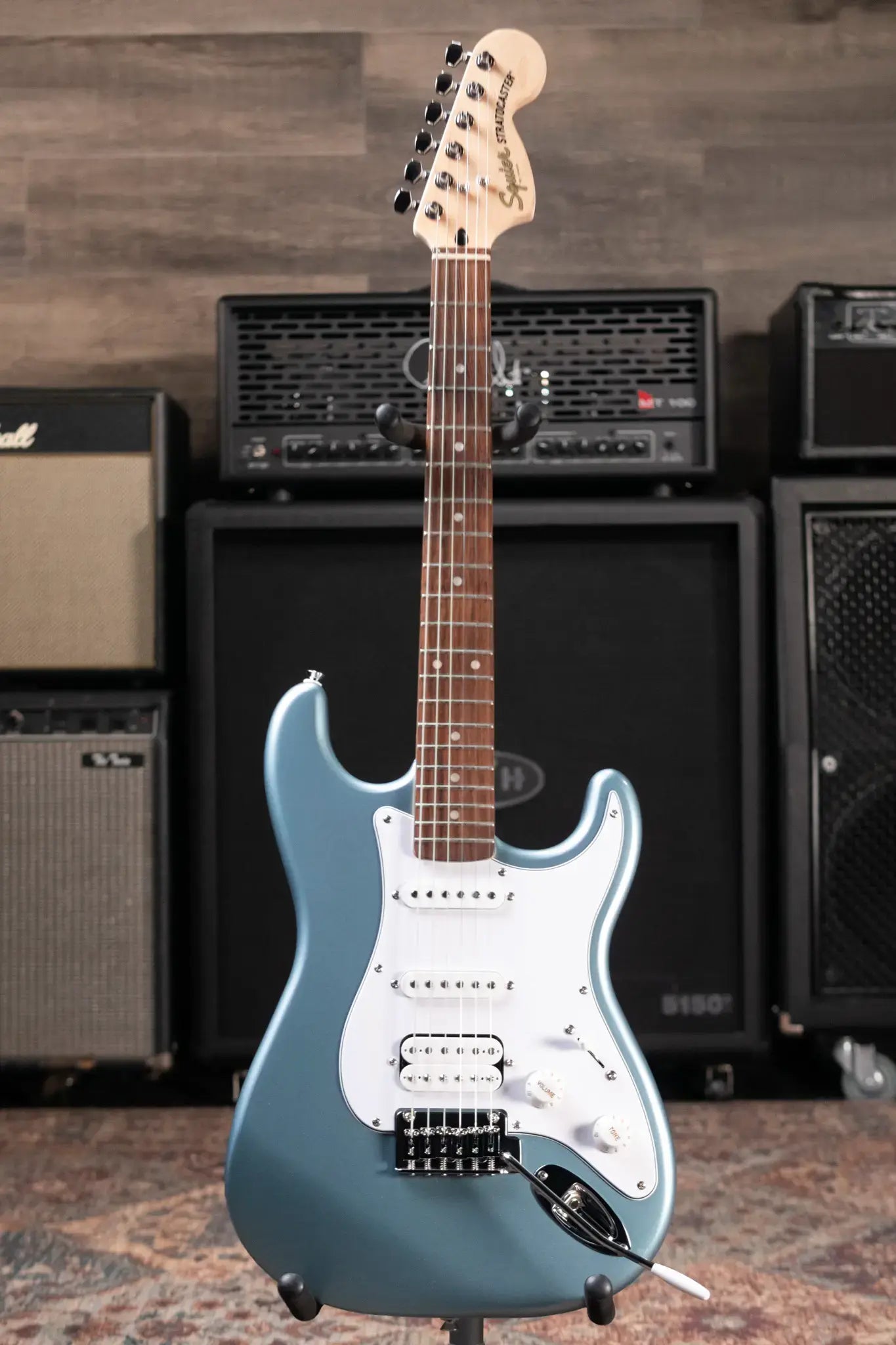 Squier Affinity Series Stratocaster Junior HSS Electric Guitar - Ice Blue Metallic