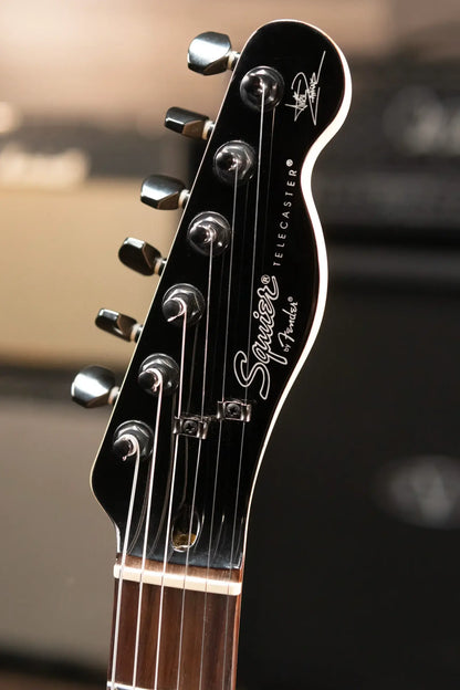 Squier Avril Lavigne Telecaster Electric Guitar - Black with Skull and Crossbones Logo - Used