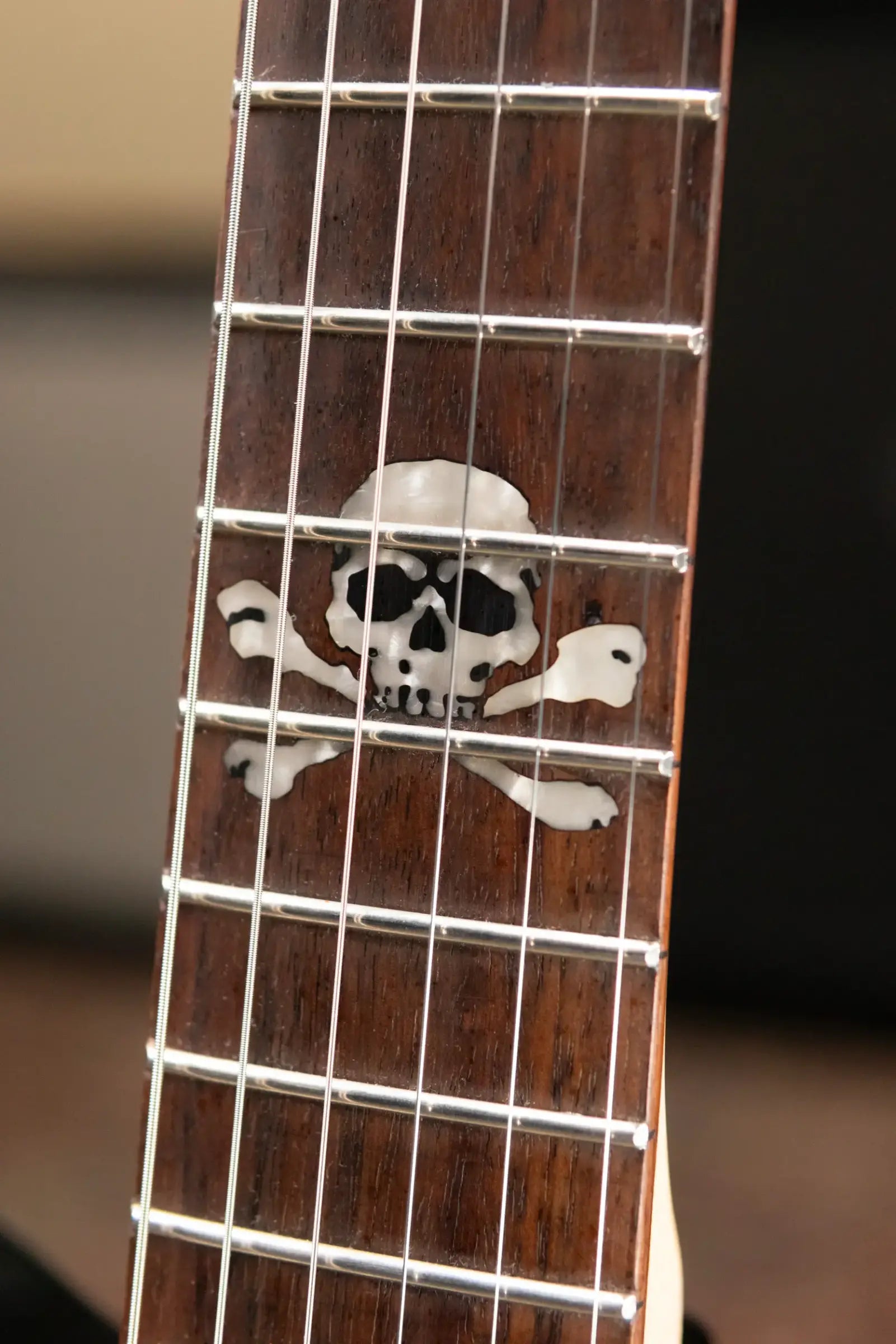 Squier Avril Lavigne Telecaster Electric Guitar - Black with Skull and Crossbones Logo - Used