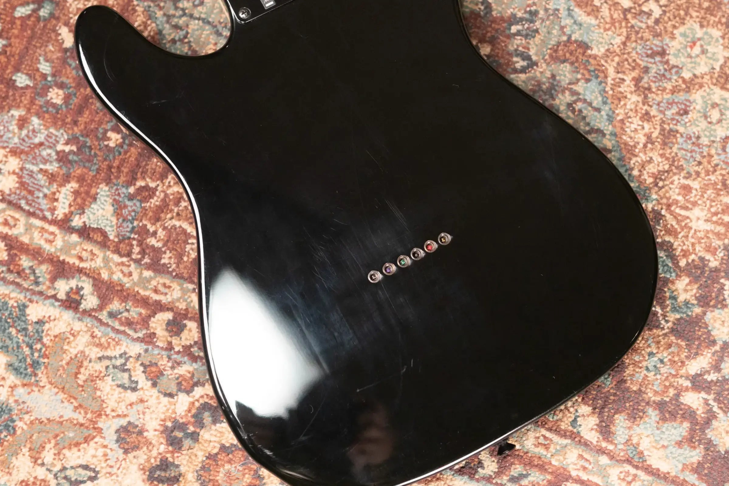 Squier Avril Lavigne Telecaster Electric Guitar - Black with Skull and Crossbones Logo - Used