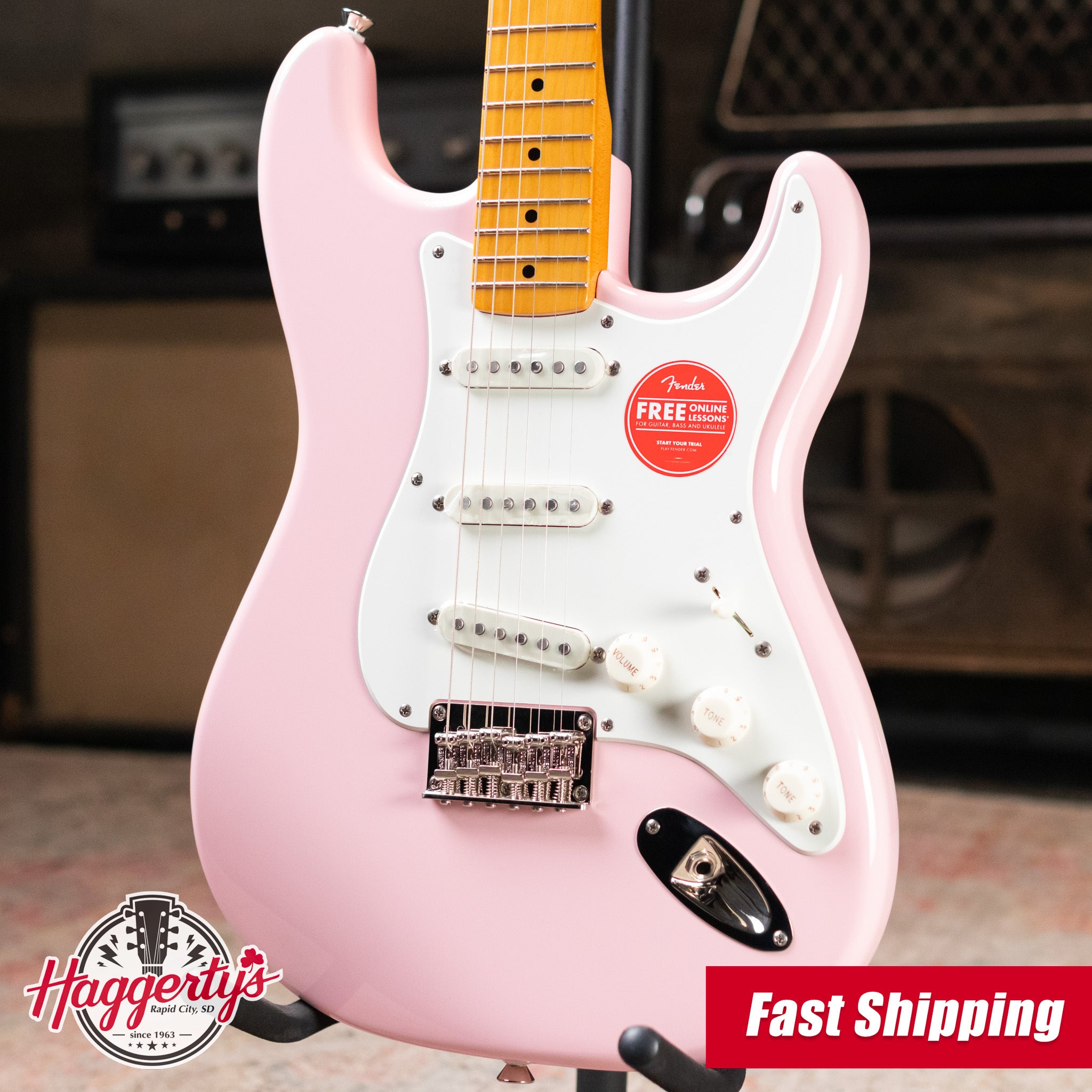 Squier Classic Vibe '50s Stratocaster HT Electric Guitar - Shell Pink