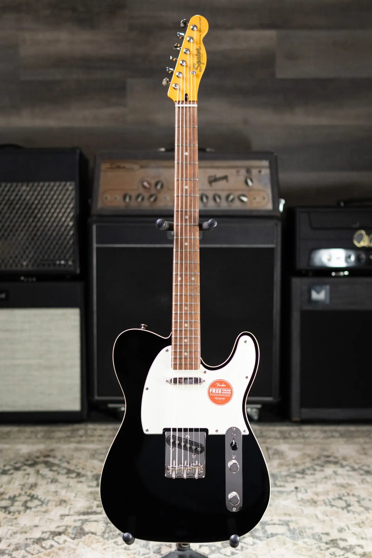 Squier Classic Vibe Baritone Custom Telecaster Electric Guitar - Black