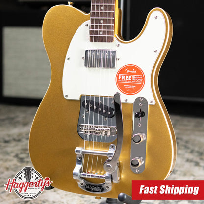 Squier Classic Vibe Custom Telecaster SH with Bigsby Electric Guitar - Aztec Gold