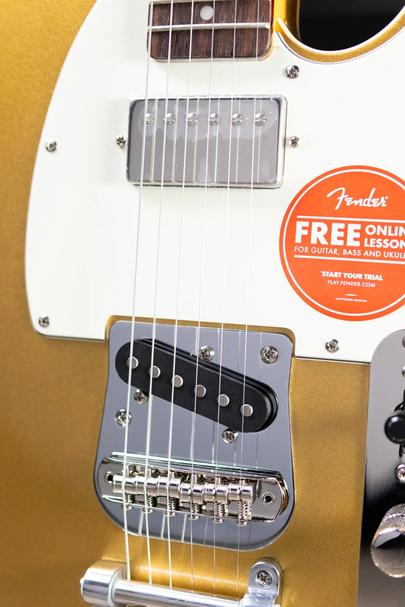 Squier Classic Vibe Custom Telecaster SH with Bigsby Electric Guitar - Aztec Gold