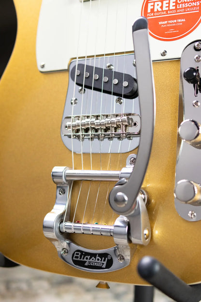 Squier Classic Vibe Custom Telecaster SH with Bigsby Electric Guitar - Aztec Gold