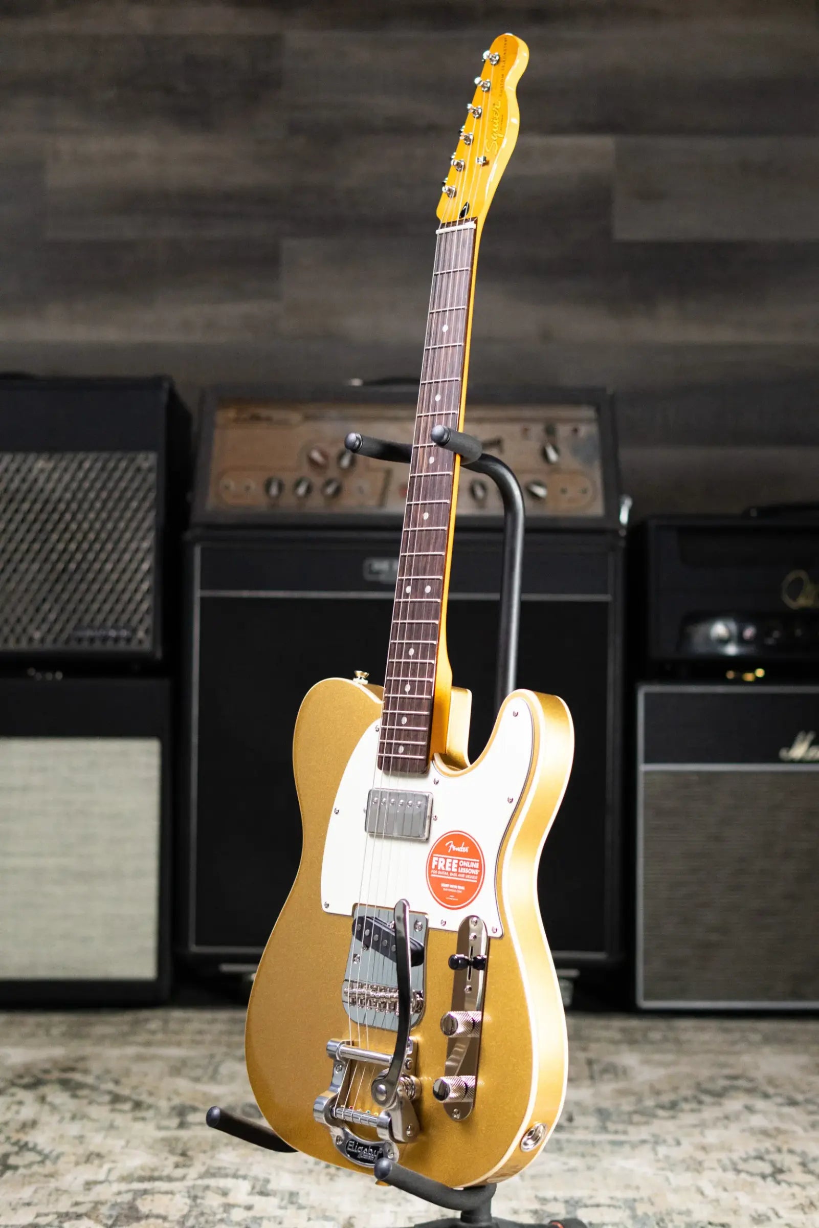 Squier Classic Vibe Custom Telecaster SH with Bigsby Electric Guitar - Aztec Gold