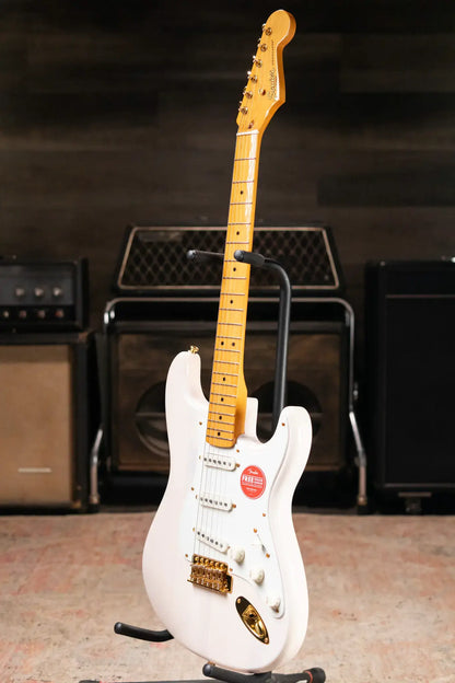 Squier FSR Classic Vibe '50s Stratocaster, Maple Fingerboard, Parchment Pickguard, Gold Hardware - White Blonde