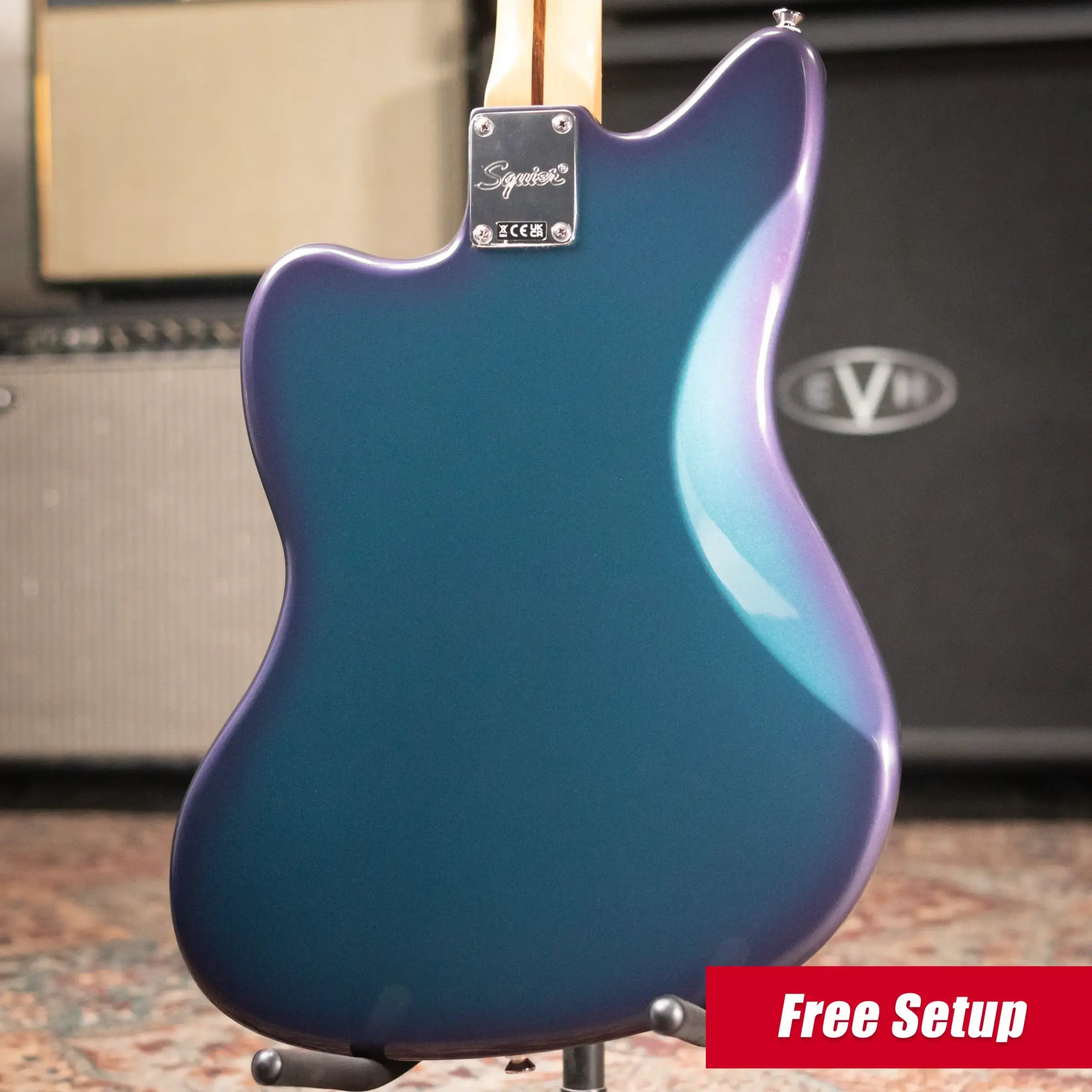Squier FSR Classic Vibe '60s Jazzmaster, Laurel Fingerboard, White Pearloid Pickguard, Matching Headstock Electric Guitar - Competition Burgundy