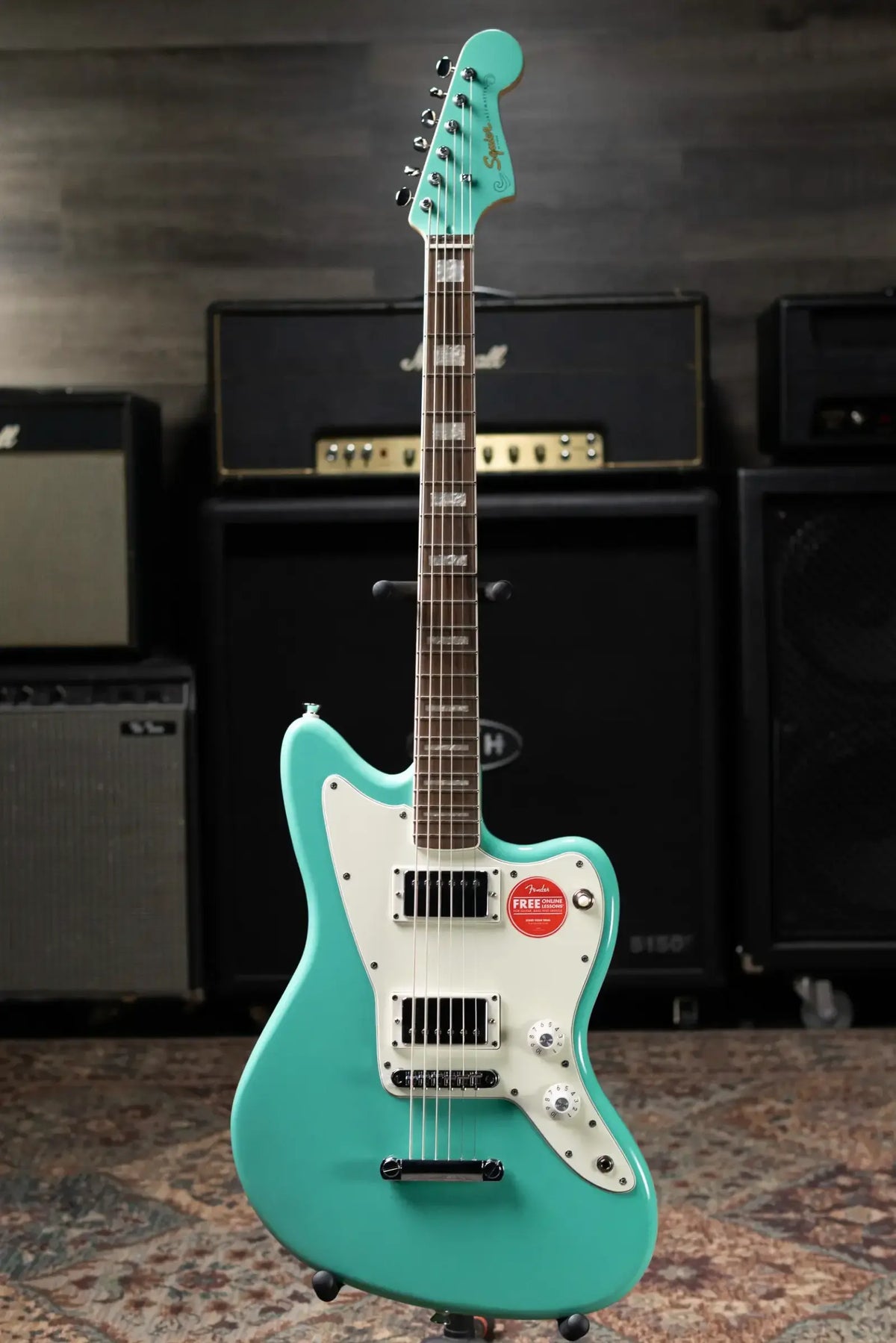 Squier Paranormal Baritone Jazzmaster HH Electric Guitar - Sea Foam Green
