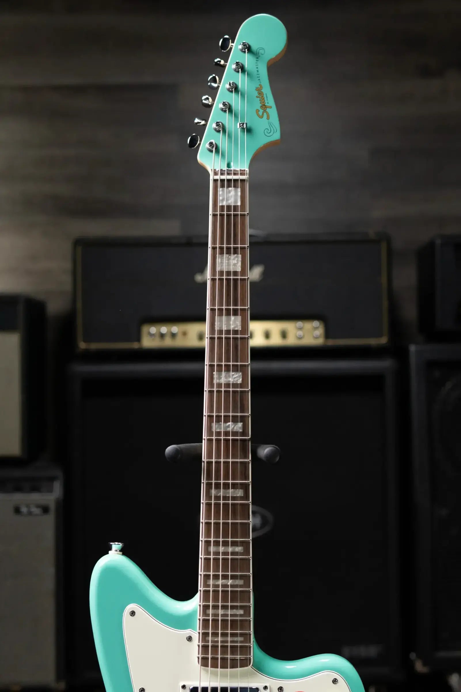 Squier Paranormal Baritone Jazzmaster HH Electric Guitar - Sea Foam Green