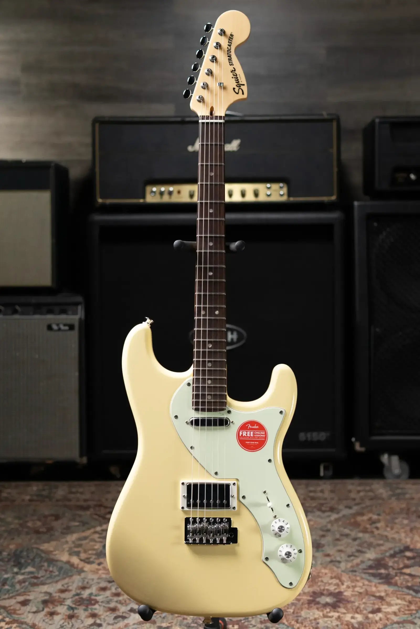 Squier Paranormal Stratocaster Deluxe Electric Guitar - Vintage White