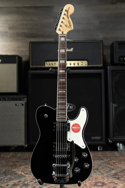Squier Paranormal Troublemaker Telecaster Deluxe Bigsby Electric Guitar - Black