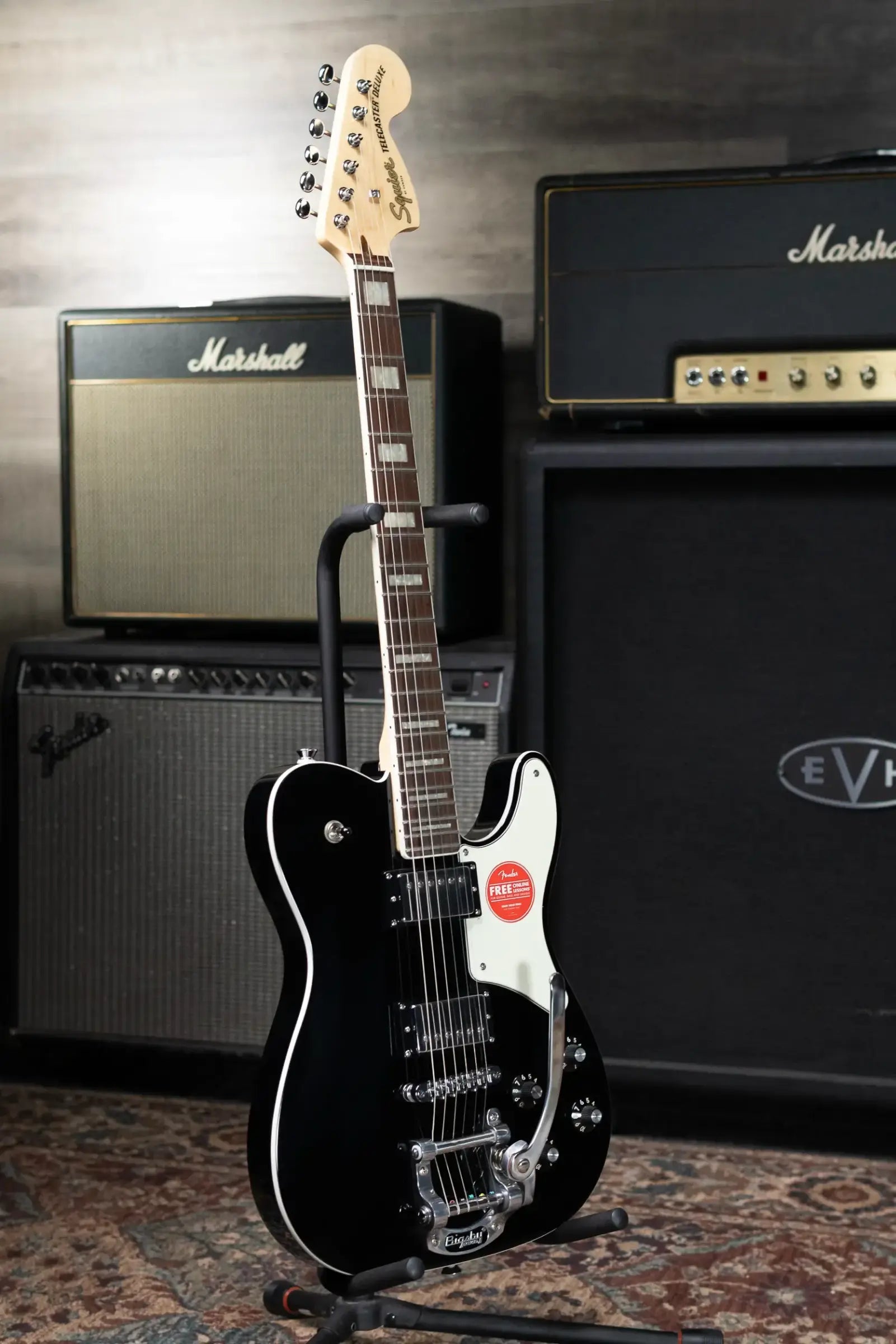 Squier Paranormal Troublemaker Telecaster Deluxe Bigsby Electric Guitar - Black
