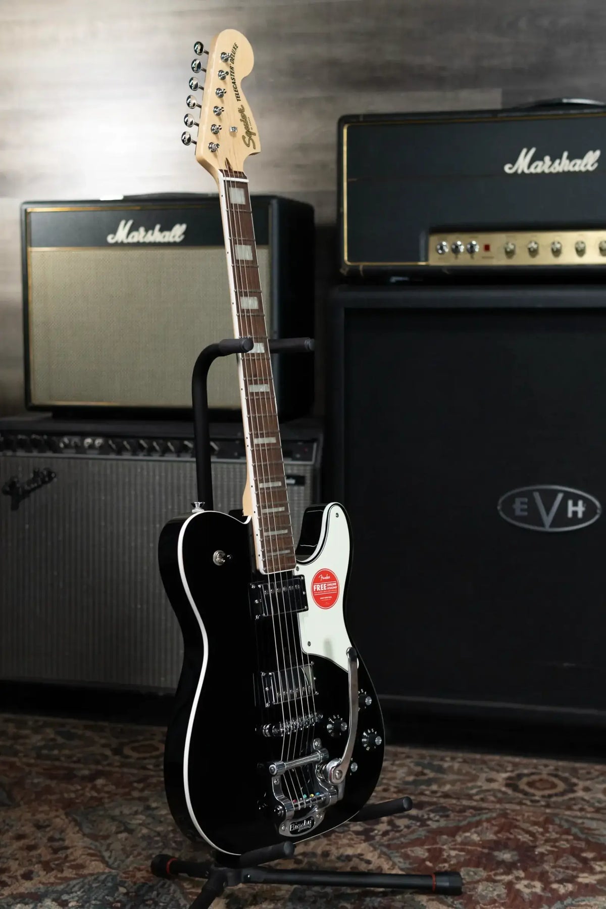 Squier Paranormal Troublemaker Telecaster Deluxe Bigsby Electric Guitar - Black