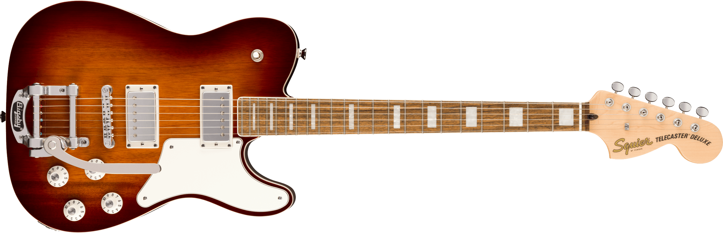 Squier Paranormal Troublemaker Telecaster Deluxe Bigsby Electric Guitar - Honey Sunburst
