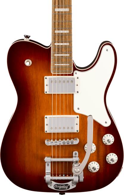 Squier Paranormal Troublemaker Telecaster Deluxe Bigsby Electric Guitar - Honey Sunburst