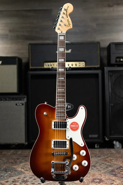 Squier Paranormal Troublemaker Telecaster Deluxe Bigsby Electric Guitar - Honey Sunburst