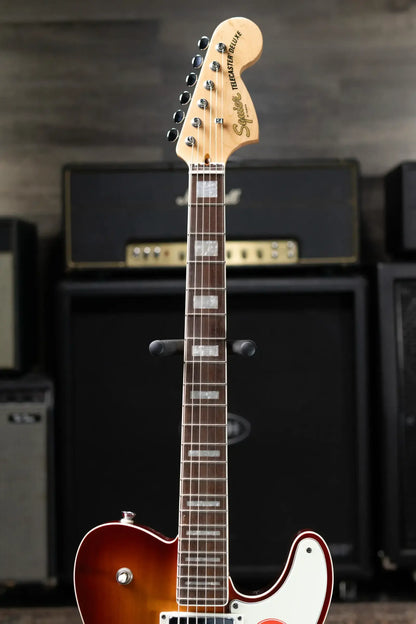 Squier Paranormal Troublemaker Telecaster Deluxe Bigsby Electric Guitar - Honey Sunburst