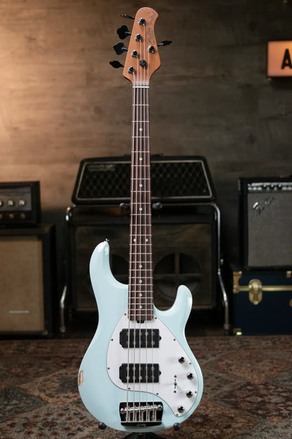 (RTO)Sterling by Music Man StingRay35 HH Bass Guitar - Daphne Blue with Gig Bag - Used