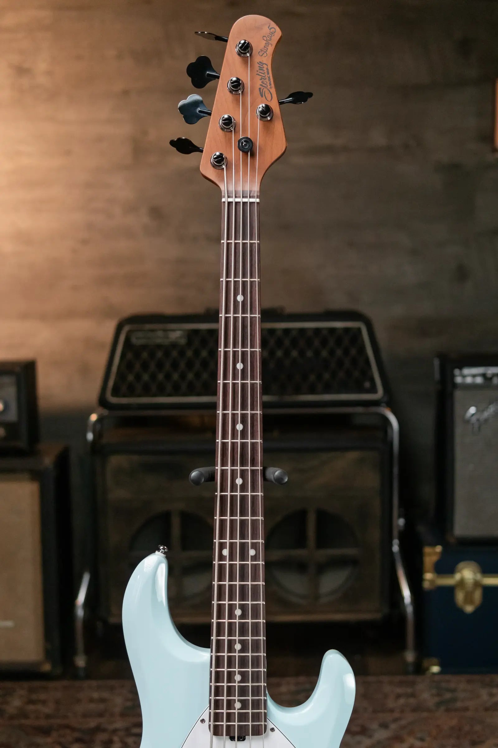 (RTO)Sterling by Music Man StingRay35 HH Bass Guitar - Daphne Blue with Gig Bag - Used