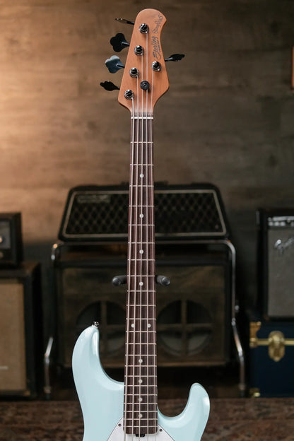 (RTO)Sterling by Music Man StingRay35 HH Bass Guitar - Daphne Blue with Gig Bag - Used