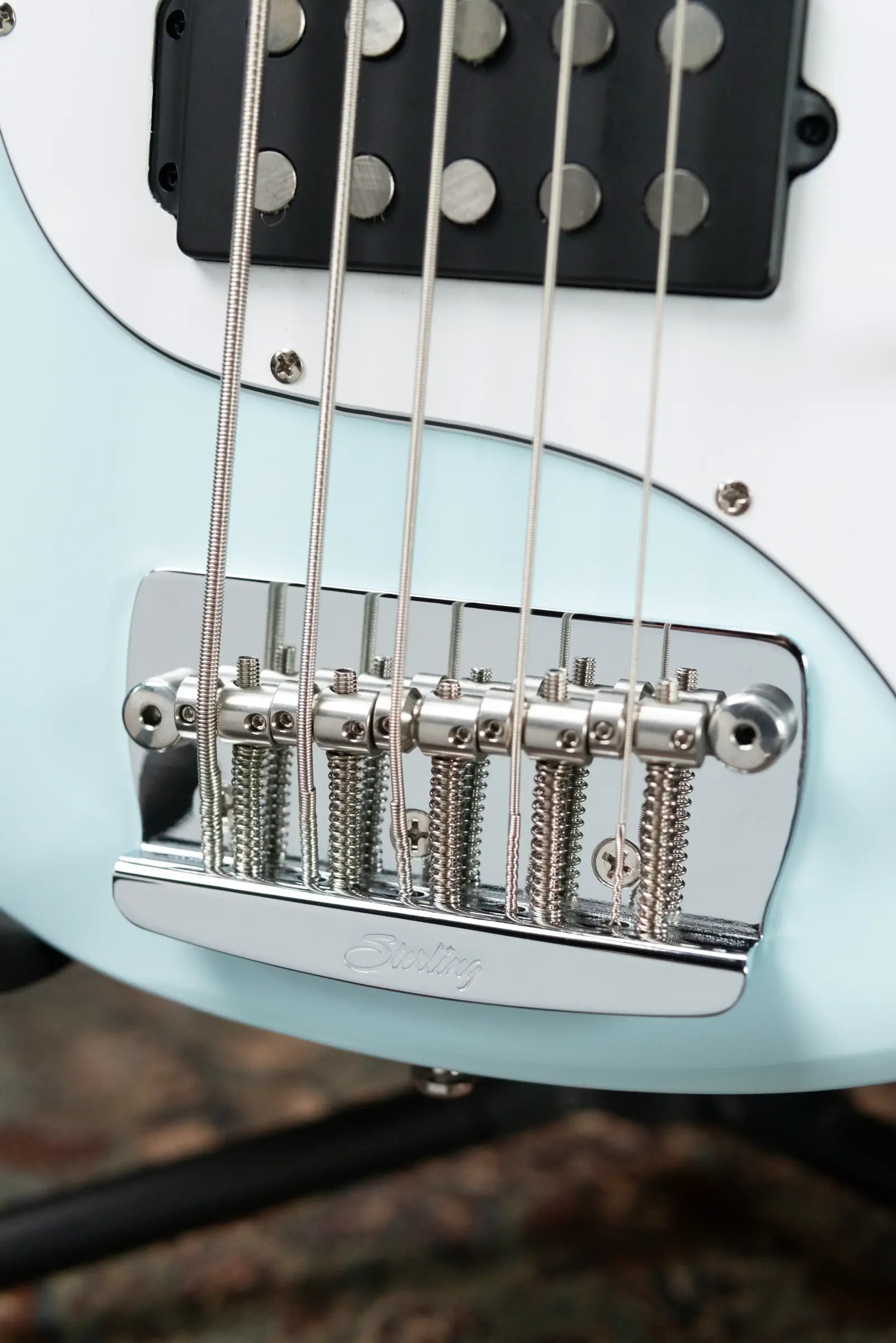(RTO)Sterling by Music Man StingRay35 HH Bass Guitar - Daphne Blue with Gig Bag - Used