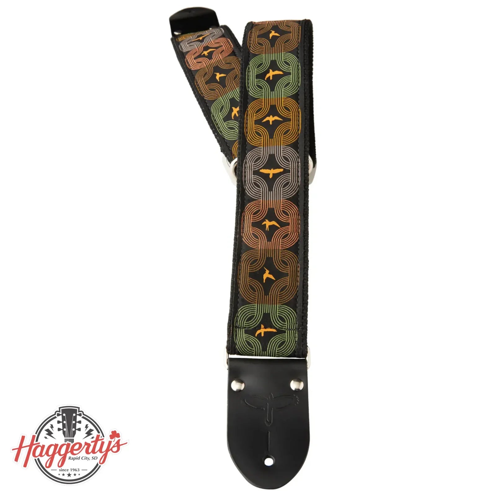 PRS Deluxe Retro Guitar Strap with Custom Jacquard - Orange Birds