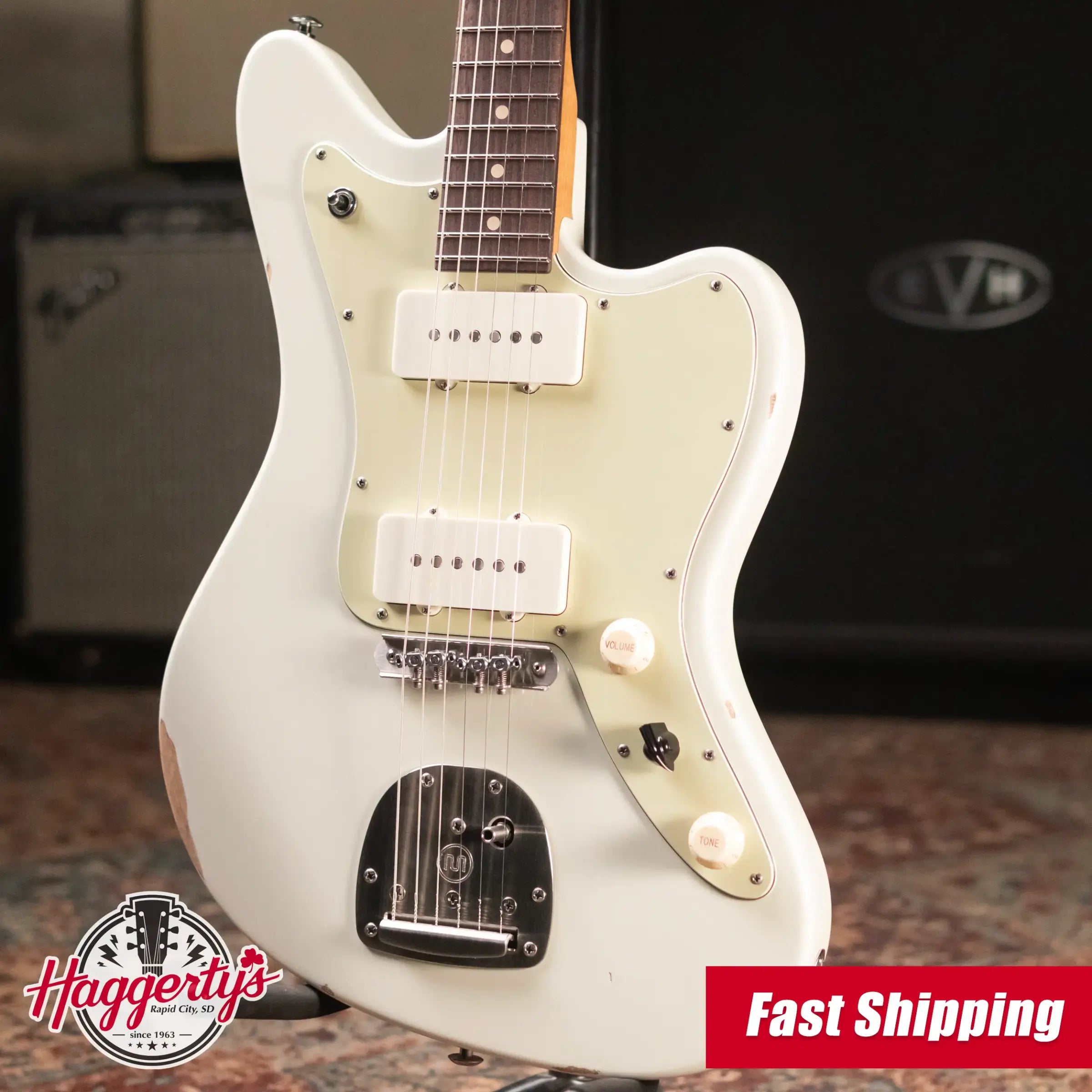 Suhr Classic JM Antique LE Electric Guitar - Olympic White with Gig Bag