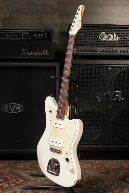 Suhr Classic JM Antique LE Electric Guitar - Olympic White with Gig Bag