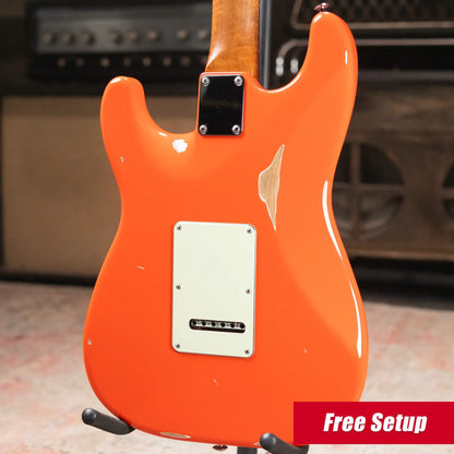 Suhr Custom Shop Classic S Antique Electric Guitar - Fiesta Orange with Hardshell Case