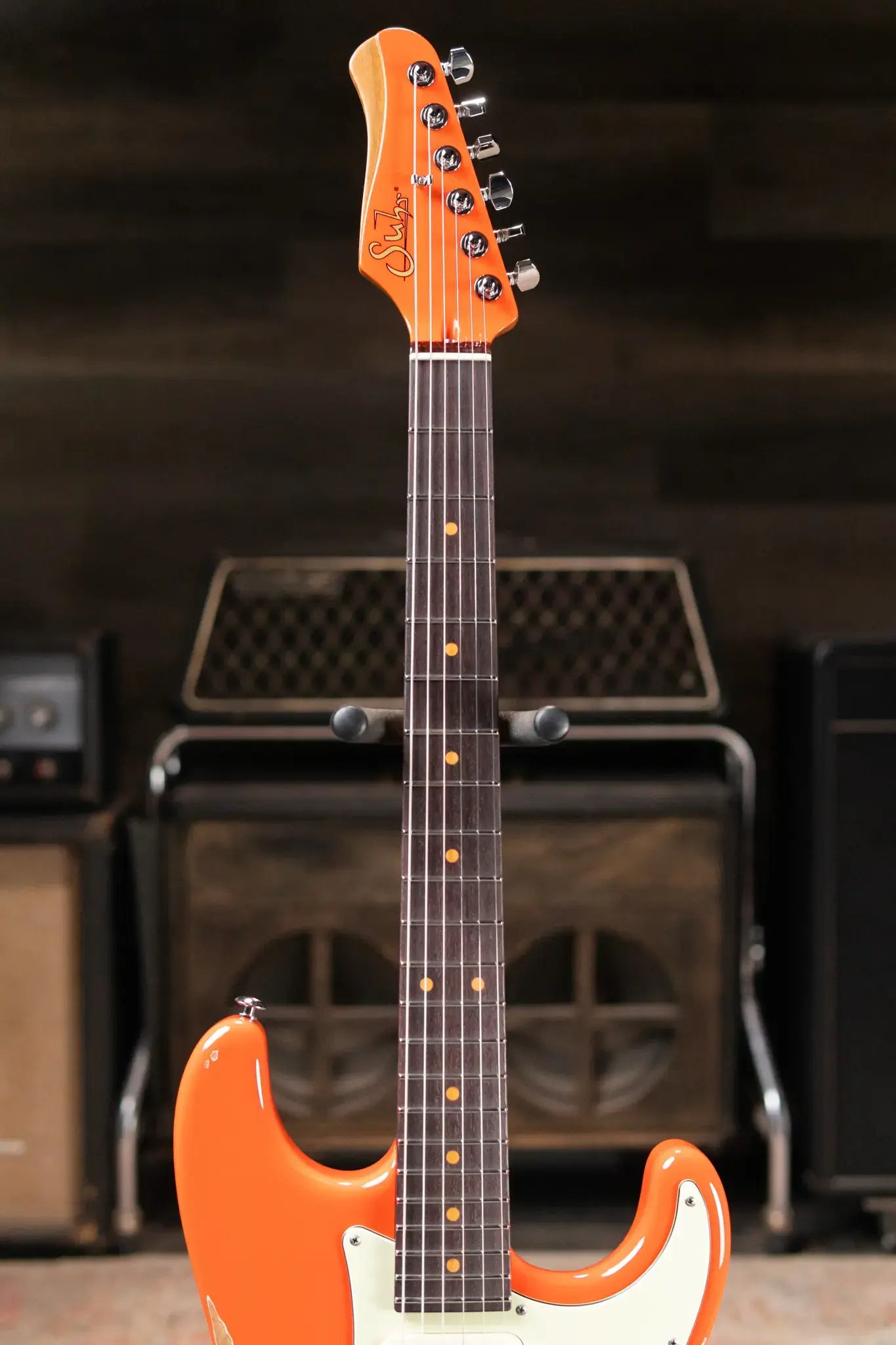 Suhr Custom Shop Classic S Antique Electric Guitar - Fiesta Orange with Hardshell Case