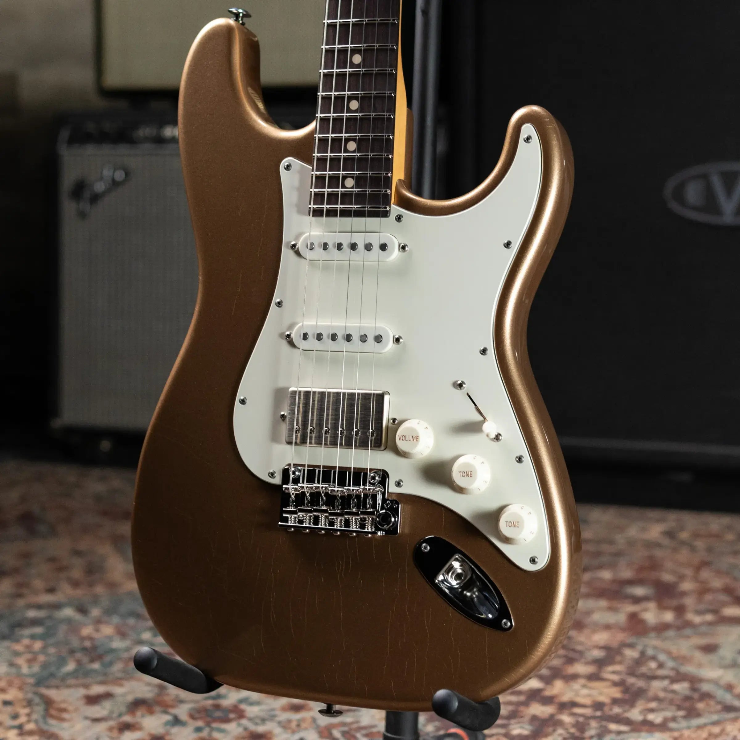 Suhr Custom Shop Classic S Antique Electric Guitar - Firemist Gold with Gig Bag