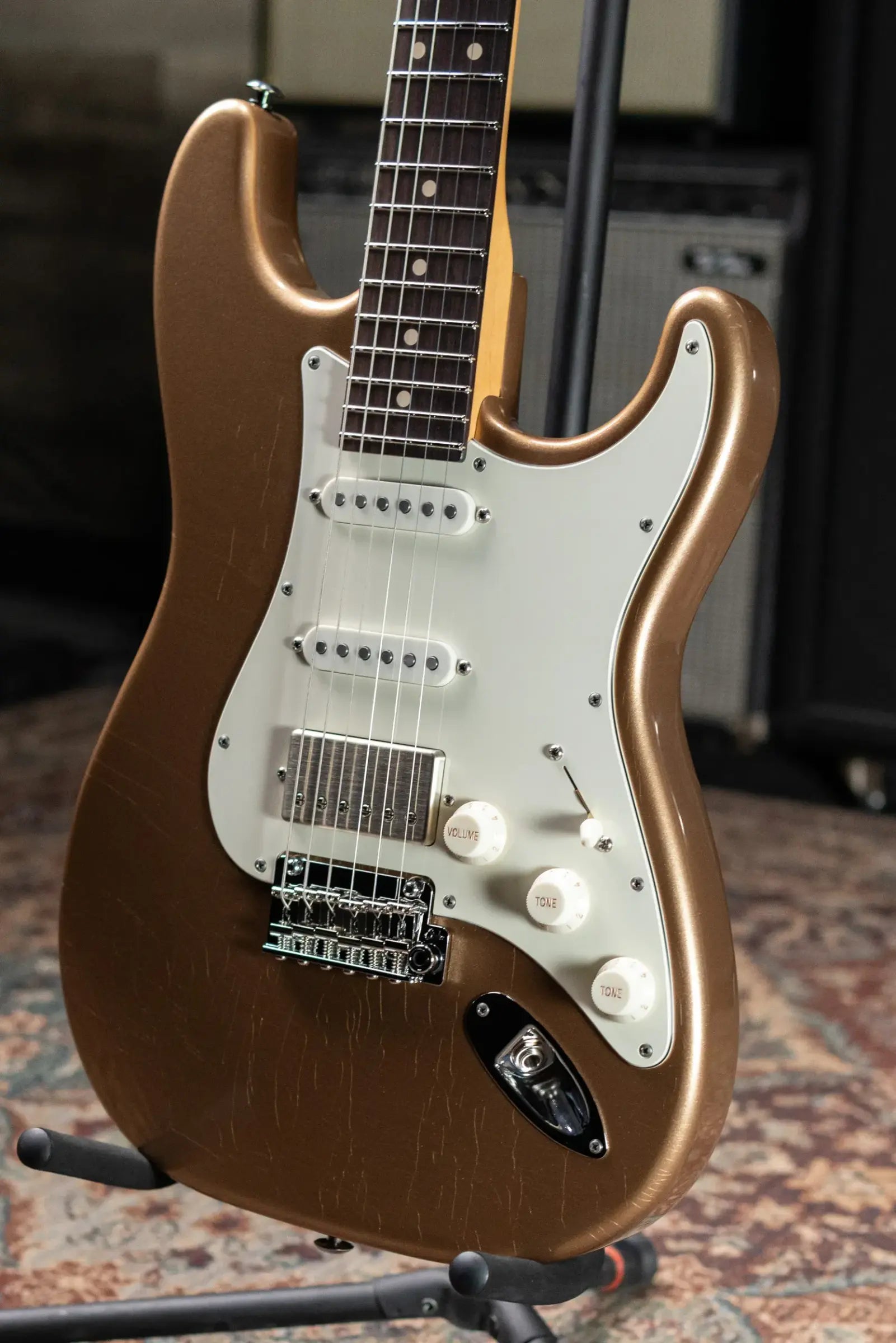 Suhr Custom Shop Classic S Antique Electric Guitar - Firemist Gold with Gig Bag