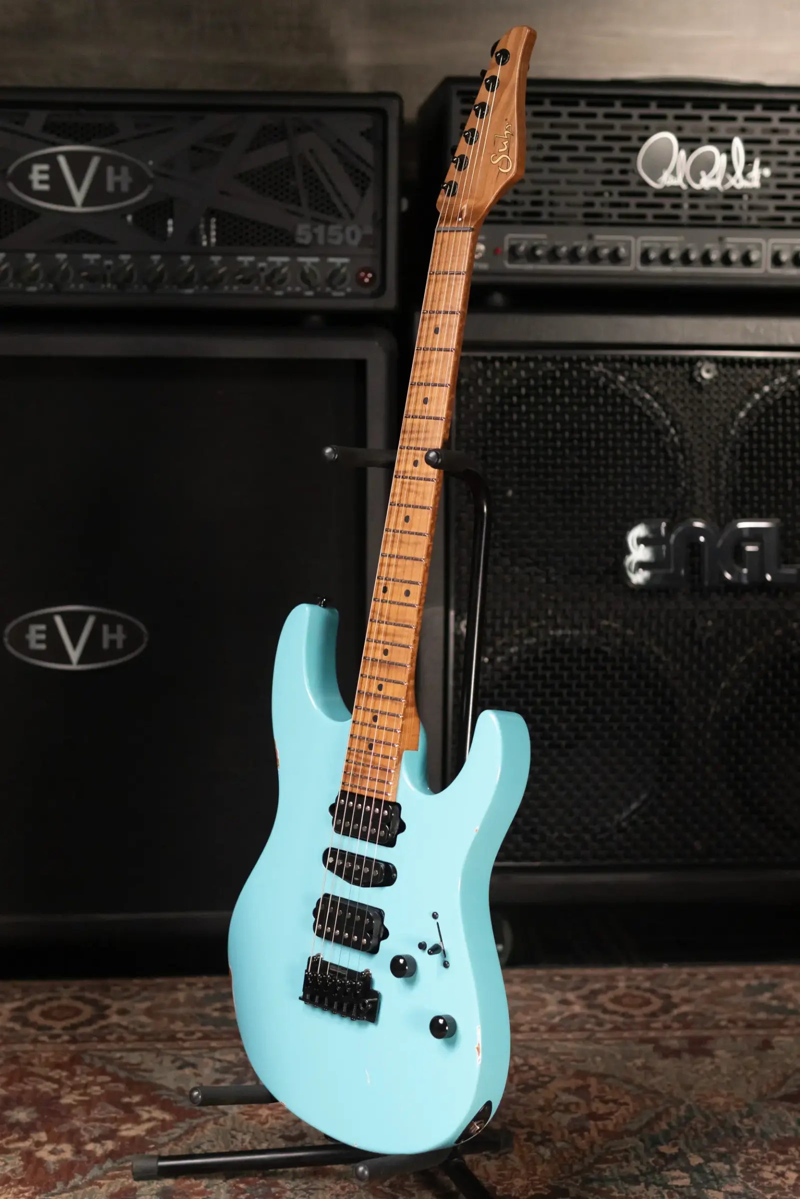 Suhr Custom Shop Modern Antique Electric Guitar - Daphne Blue with Hardshell Case