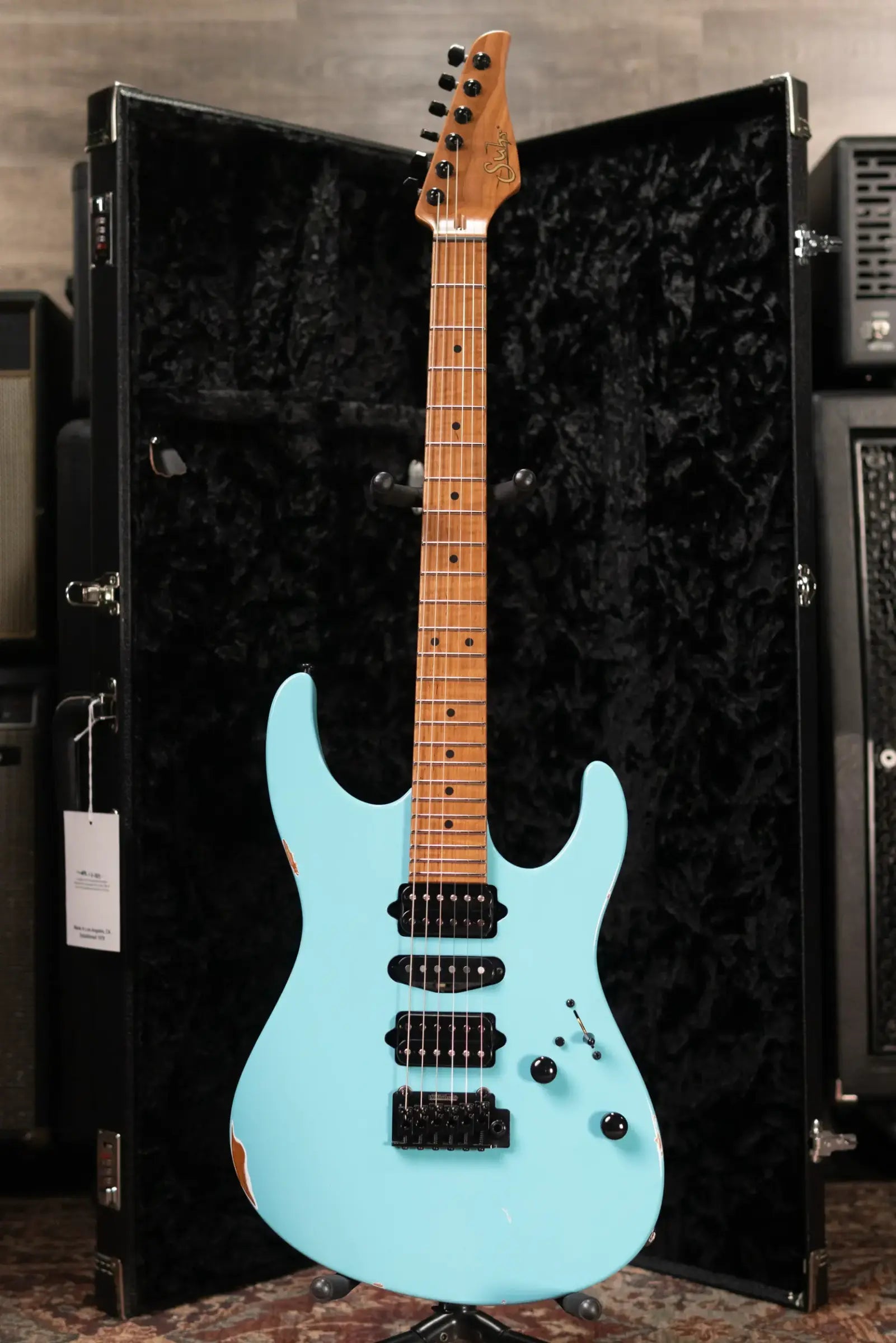 Suhr Custom Shop Modern Antique Electric Guitar - Daphne Blue with Hardshell Case