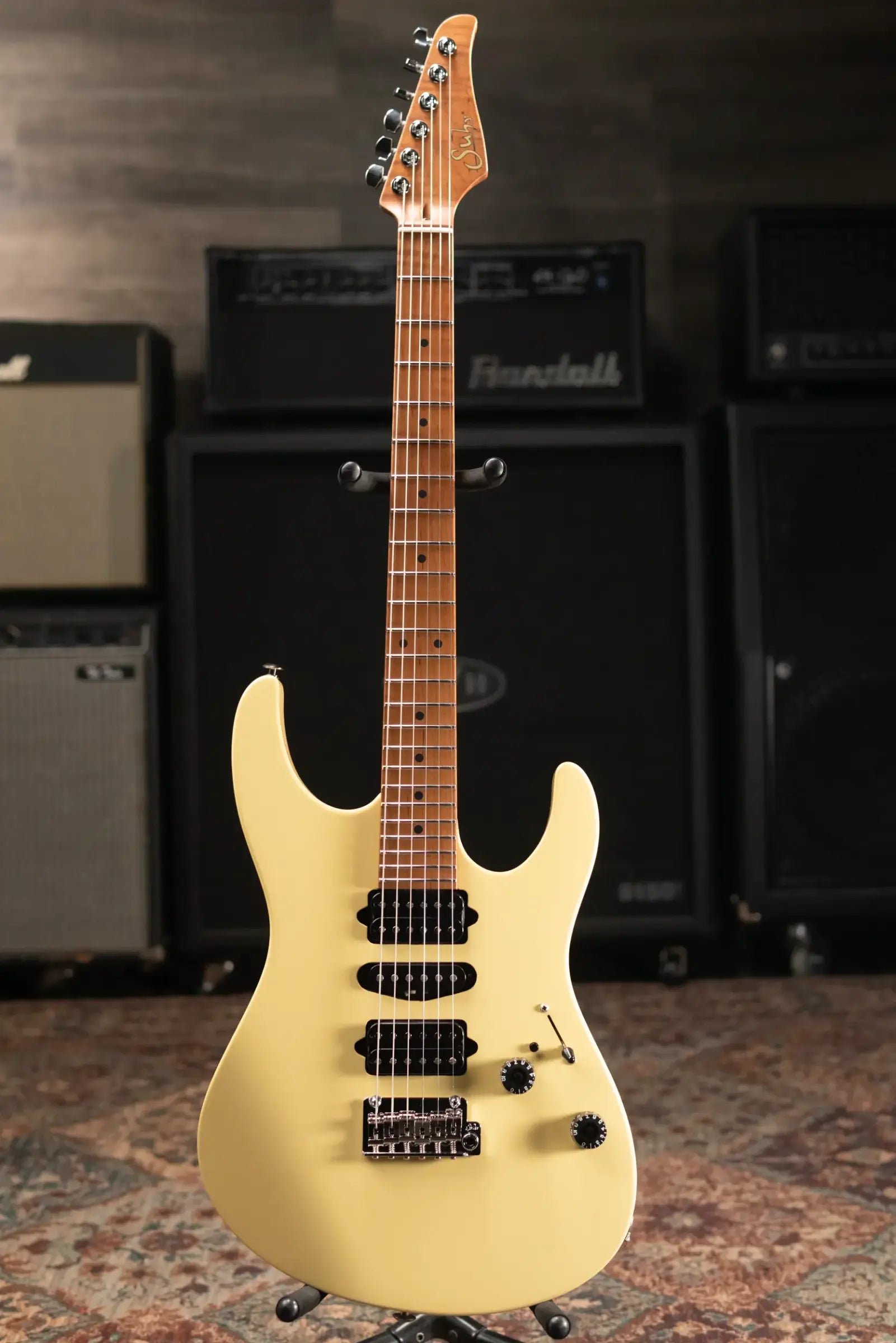 Suhr Modern Antique LE Electric Guitar - Vintage Yellow with Hardshell Case