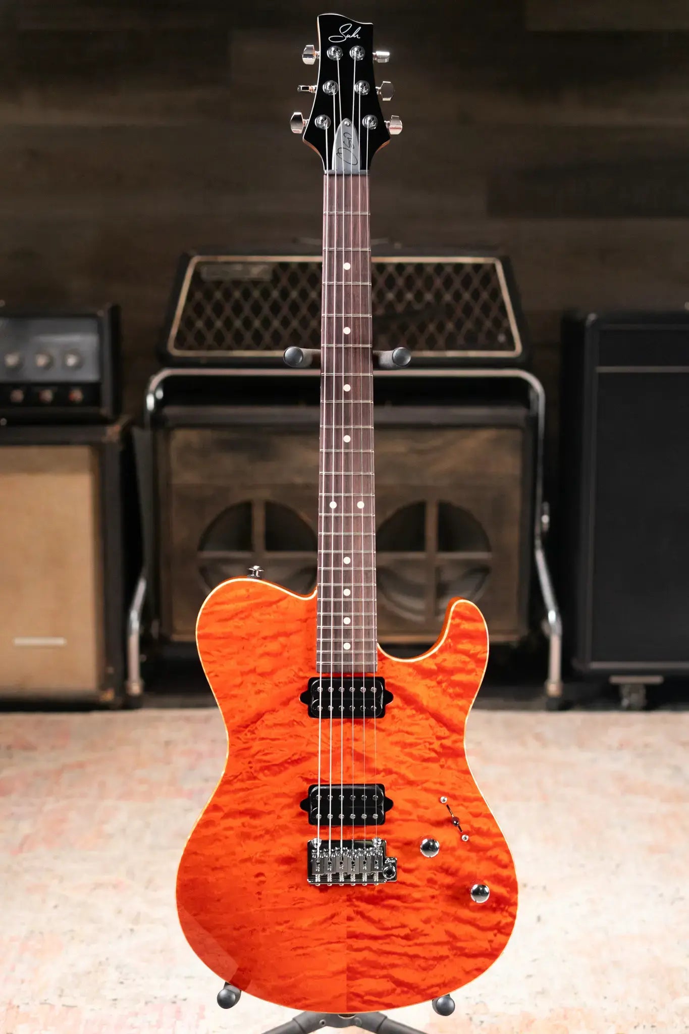 Suhr Oso Short Scale Electric Guitar - Custom Orange Stain with Gig Bag