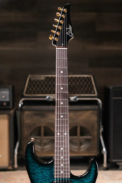 Suhr Standard Thin Burst Limited Edition Electric Guitar - Trans Teal with Gig Bag