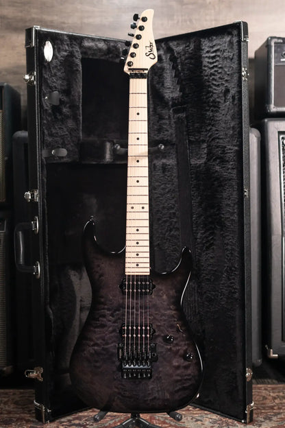 Suhr Standard Thin Burst Limited Edition Electric Guitar - Trans Black with Gig Bag