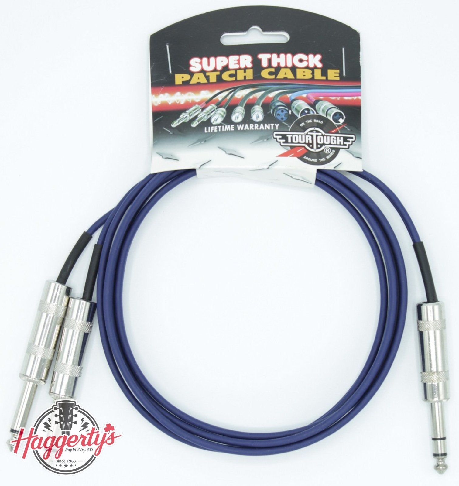 Tour Tough TPC127A 1/4" Stereo to (2) 1/4" Mono Patch Cable, 6ft