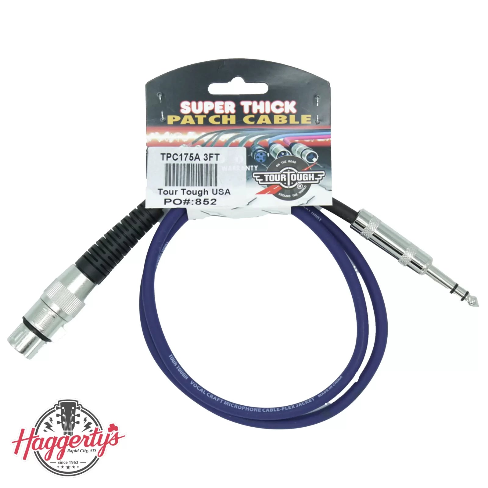 Tour Tough TPC175A 1/4" Stereo to XLRF Patch Cable, 3ft