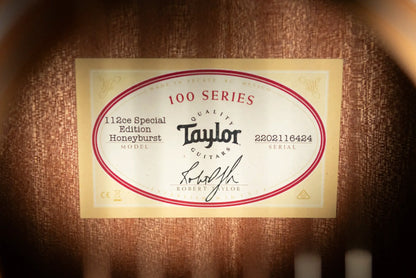 Taylor 112ce Special Edition Grand Concert Acoustic/Electric Guitar - Honeyburst with Gig Bag
