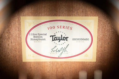 Taylor 112ce Special Edition Grand Concert Acoustic/Electric Guitar - Honeyburst with Gig Bag