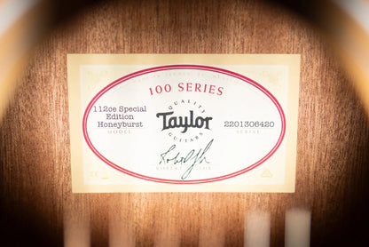 Taylor 112ce Special Edition Grand Concert Acoustic/Electric Guitar - Honeyburst with Gig Bag