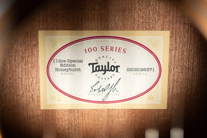 Taylor 112ce Special Edition Grand Concert Acoustic/Electric Guitar - Honeyburst with Gig Bag
