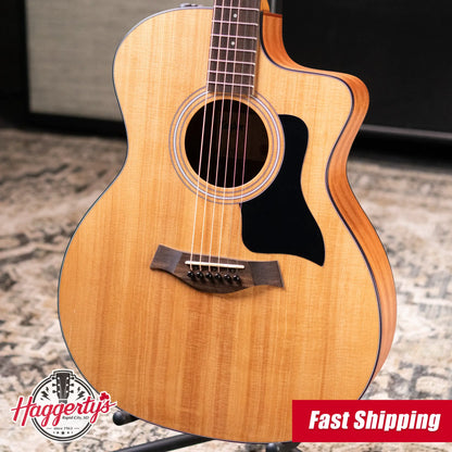 Taylor 114ce Grand Auditorium Acoustic/Electric Guitar - Natural with Structured Gig Bag - Floor Model Demo