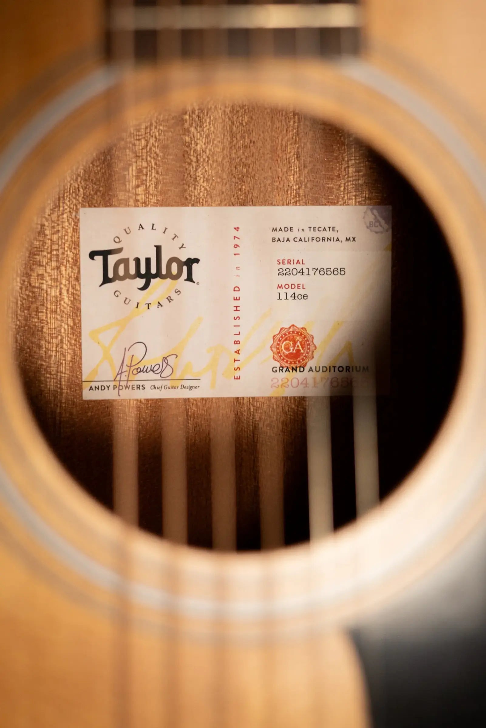 Taylor 114ce Grand Auditorium Acoustic/Electric Guitar - Sapele with Gig Bag - Factory Demo
