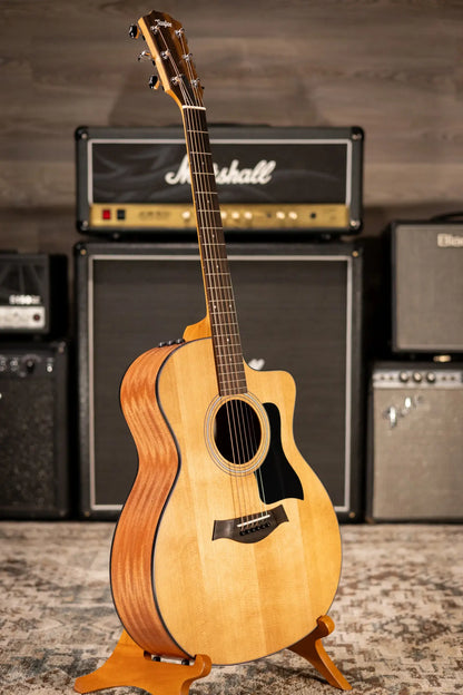 Taylor 114ce Grand Auditorium Acoustic/Electric Guitar - Sapele with Gig Bag - Factory Demo