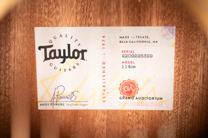 Taylor 114ce Grand Auditorium Acoustic/Electric Guitar with Gig Bag