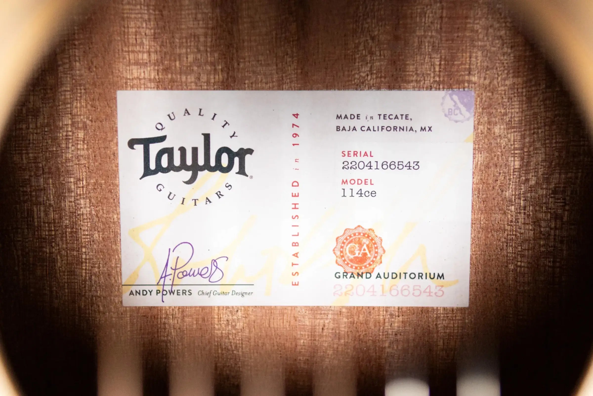 Taylor 114ce Grand Auditorium Acoustic/Electric Guitar with Structured Gig Bag - Floor Model